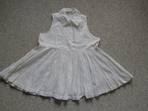Mädchenbekleidung Bluse, ohne Ärmel, unterer Teil gekrinkelt, weiß, Gr. 152, UPLINE Bild 5