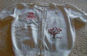 Mädchenbekleidung Pullover Jacke Handarbeit (ital.) Unikat ca. Gr. 152/158