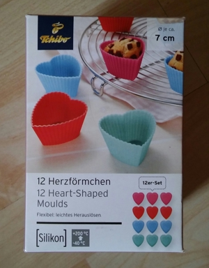 Silikonformen Herzmuffins backen 12 Stück Tchibo