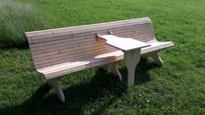 Hausbank,Gartenbank aus unbehandelter Tanne Fichte mit Tisch, auch als Geschenk Bild 6