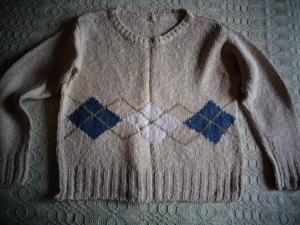 Damenbekleidung Pullover Kurz-Pullover mit Rhombenmuster ca. Gr. 32/34 Bild 1