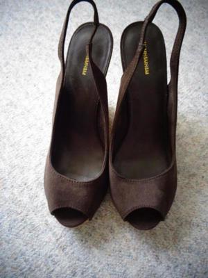 Damenschuhe Wedges Sandaletten braun Gr. 39 mit Kork - Keilabsatz Bild 1