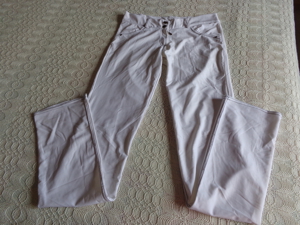 Vintage - Hose, weiß, dünn, leicht, Gr. L bzw. ca. Gr. 40, Low Waist, In-Stylefashion Bild 4