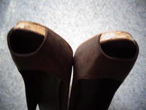 Damenschuhe Wedges Sandaletten braun Gr. 39 mit Kork - Keilabsatz Bild 3