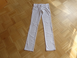 Vintage - Hose, weiß, dünn, leicht, Gr. L bzw. ca. Gr. 40, Low Waist, In-Stylefashion Bild 1