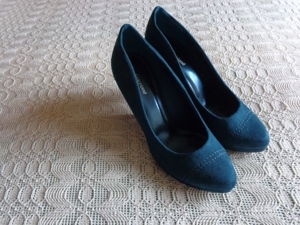 Damen-Schuhe Pumps, High Heels, Gr. 39, petrol, wildlederartig, Graceland Bild 1