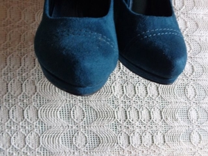 Damen-Schuhe Pumps, High Heels, Gr. 39, petrol, wildlederartig, Graceland Bild 4