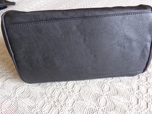 Tasche, Handtasche, Bowling-Bag, Kunstleder, schwarz, Steinchen Bild 4