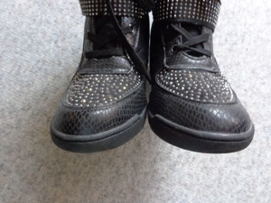 Damen Schuhe Stiefeletten Gr. 39/40 schwarz Keilabsatz Bild 2