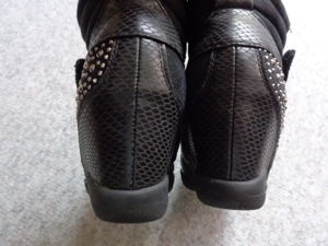 Damen Schuhe Stiefeletten Gr. 39/40 schwarz Keilabsatz Bild 3