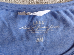 Herren - Shirt, T-Shirt, ca. Gr. M, blau, H&M, L.O.G.G. Bild 4