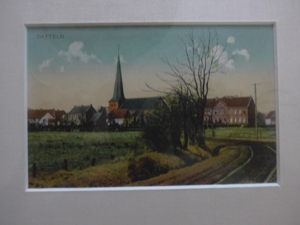 Alte originale Postkarte Datteln - Dorfansicht mit Kirche Bild 2