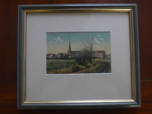 Alte originale Postkarte Datteln - Dorfansicht mit Kirche Bild 1