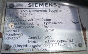 Stellantrieb SIEMENS M76341-M 1522-E 337 Drehantrieb Aktor Aktuator Actuator KSB KL2 TYP9E 260650 Bild 13