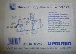 Rückstaudoppelverschluss Upmann 80256 DN 125 für KG Rohre Bild 6