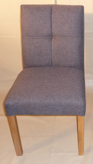 Polsterstuhl, grau, Eiche massiv, Stuhl, Stühle, Esszimmerstuhl Wohnzimmerstuhl Küchenstuhl Bild 1