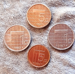 4 Münzen, Niederlande, 80er Jahre! Bild 2