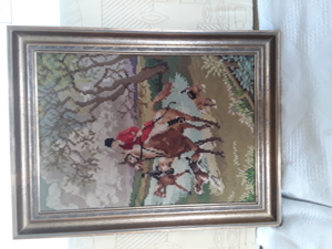 Gobelin Reiter auf Pferd Bild 2