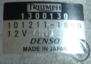 Lichtmaschine TRIUMPH 1300130, DENSO 101211-1800 Alternator Motor, Generator, Defekt! Bild 8