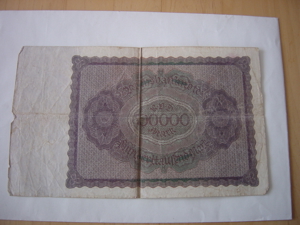 Deutsches Reich 100.000 Mark 1.02.1923 Reichsdruck,Nr.8 stellig Bild 2