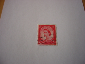 Briefmarke England Postage Revenue ER 2 1/2 D Stempel.