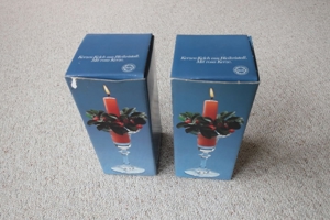 2 Kerzen-Kelche Decoré Bleikristall mit rosa Kerze Bild 3