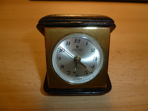 Junghans Reisewecker Traveller Quartz * vintage * Lederetui Bild 3