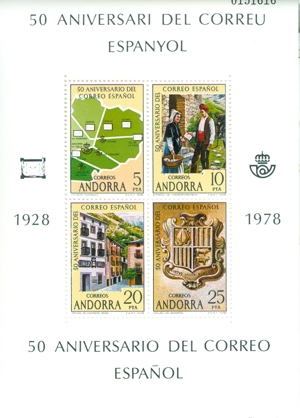 Andorra spanische Post Block 1 + 2 postfrisch Nr. 111-14 + 195-96 Bild 1