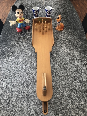 Original Tischkegelbahn von 1958, Vollholz, Buche, Löhmann, "Gut Holz" Bild 4