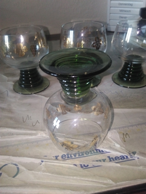 4 x Weinrömer mit grünem Fuß Bild 5