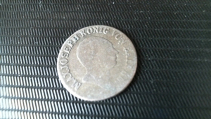 6 Kreuzer-1814-König Max I. Joseph von Baiern-Silberbillon,gebraucht, Bild 2