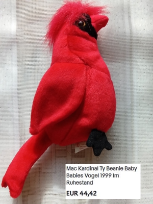TY Mac Die Kardinal Puppe Sammlerstück im SET selten aus 1998  original Bild 2