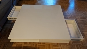 Couchtisch, hochglanz weiß, Ikea, 95x95 cm Bild 2