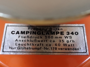 60er Jahre Camping Gaslampe Gas Laterne Jenaer Suprax Glas Bild 4