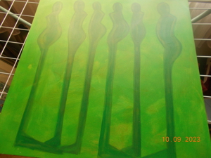 Bild "Green People No.VII" Unikat Acryl von. F. Eskikaya 50x50 cm Bild 5