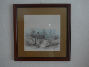 Druck von L. Urack - Winterlandschaft - signiert