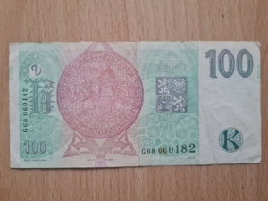 Tschechien 100 Korun Kronen Geldschein Banknote Bild 2
