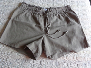 Damen - Shorts, Leinenshorts, kurze Hose, oliv, Gr. 38, BPC