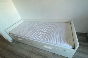 BETT weiß 200 x 80 cm, ausziehbar auf 160 cm, Modell Brimnes (IKEA) Bild 3