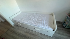 BETT weiß 200 x 80 cm, ausziehbar auf 160 cm, Modell Brimnes (IKEA) Bild 1