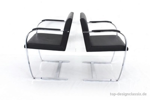 Top! Knoll Brno Chair Leder Freischwinger Stuhl Mies van der Rohe Bild 8