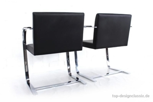 Top! Knoll Brno Chair Leder Freischwinger Stuhl Mies van der Rohe Bild 9