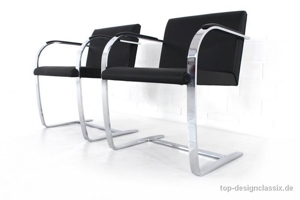 Top! Knoll Brno Chair Leder Freischwinger Stuhl Mies van der Rohe Bild 14