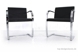 Top! Knoll Brno Chair Leder Freischwinger Stuhl Mies van der Rohe Bild 6
