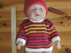 Pullover und Mütze für Baby Born Puppe Bild 1