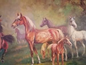 Gemälde Malerei Pferde sign. Saballus Bühl