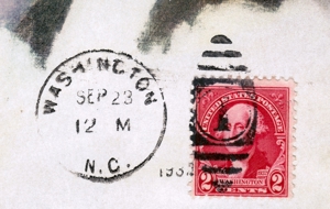 Einzigartige Postkarte mit 2-Cent-Sonderbriefmarke von George Washington Bild 3