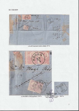 1871. Ungarn-Österreich Faltbrief.Brood- Sisak-Wien , 3x 5 Kr. + 25 Kr. Steindruck. RRR! Certificate
