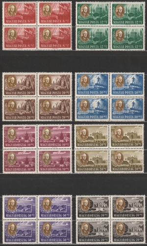 1947. Ungarn, President Roosevelt, 8 x 4er Block., * * , KW.: 160, -EUR+ SELTEN! Bild 1