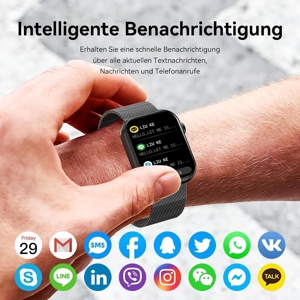 Smartwatch mit Telefonfunktion Fitnessuhr für Android iOS NEU Bild 4